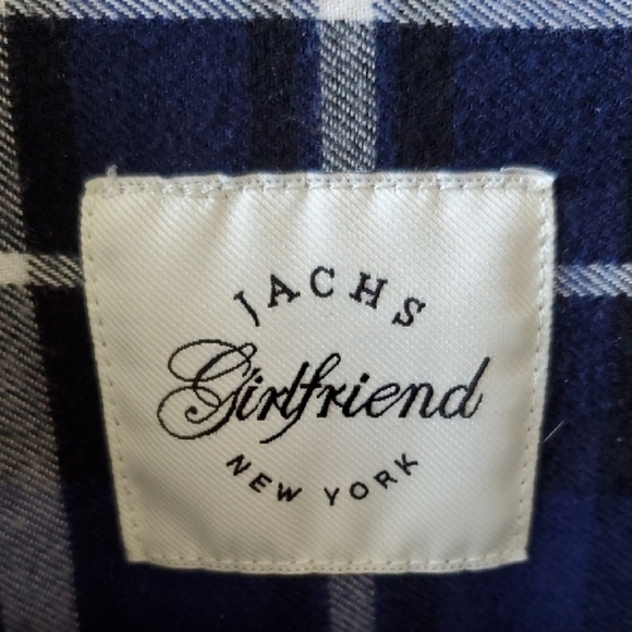 JACHS Girlfriend Blue and White Button Down Shirt - Picture 2 of 10